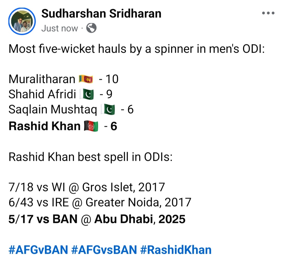 sudharshansrid1's tweet image. #AFGvBAN #AFGvsBAN #RashidKhan