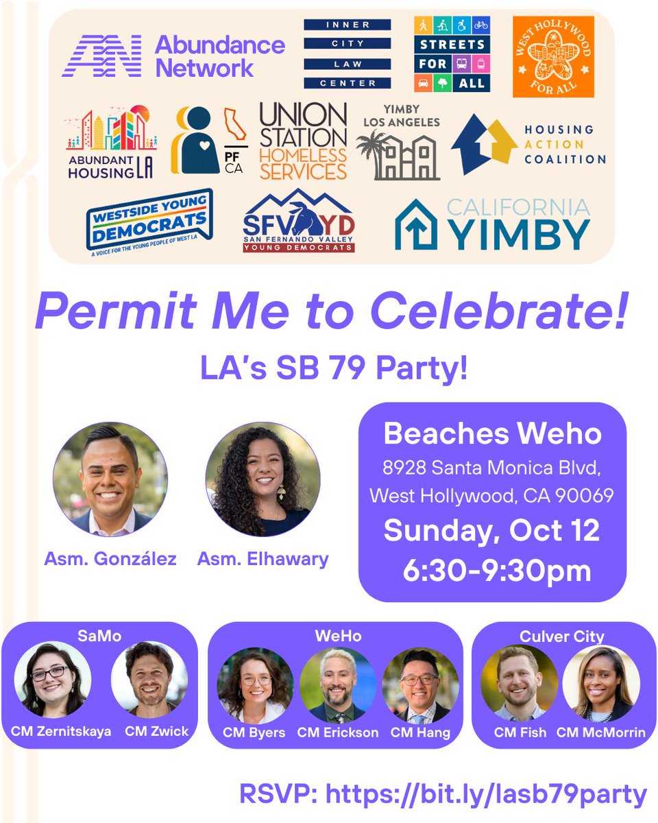 Are you tired of winning?
Are you tired of partying? 

No? Well good, because there's another SB 79 victory party tomorrow.