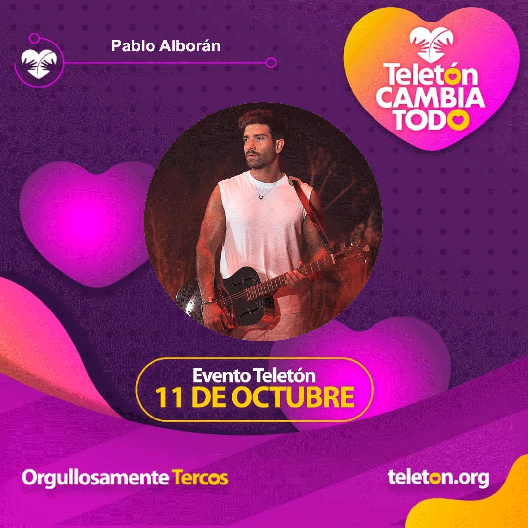 AlboranTeam's tweet image. #Info Esta noche a partir 21h 🇲🇽 (5h 🇪🇸) @pabloalboran actuarán en el cierre @TeletonMexico, desde @QuarryStudios en Ciudad de México, para recaudar fondos en apoyo a niños y adolescentes con discapacidad, cáncer y autismo.

Síguelo 👉🏻youtube.com/live/pxy9L0sup… y 📺@Canal_Estrellas