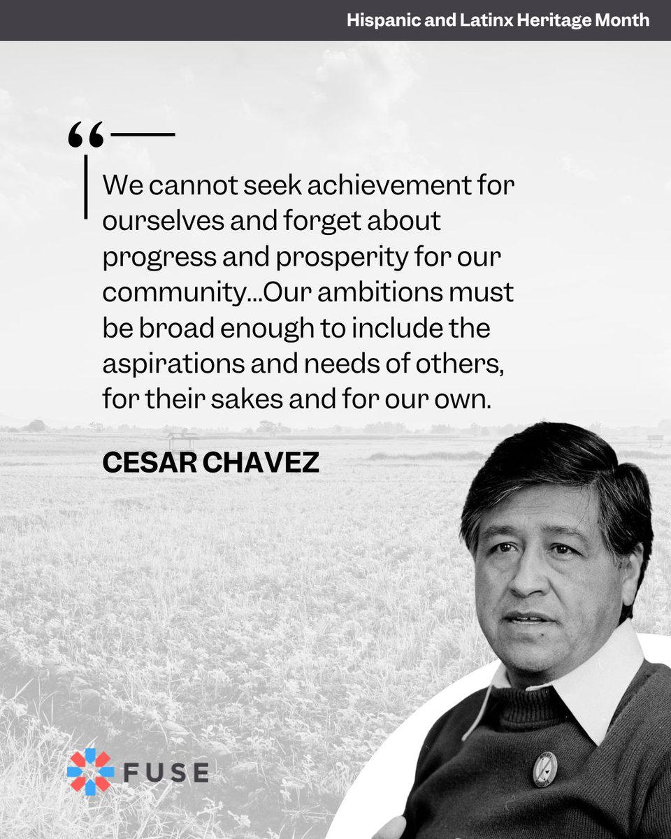 We believe in centering community voices, collaborating across differences, and leading with integrity. This #HispanicHeritageMonth, we honor Cesar Chavez’s legacy of solidarity &amp; collective purpose because the work isn’t just about what we achieve, but about who we bring along.