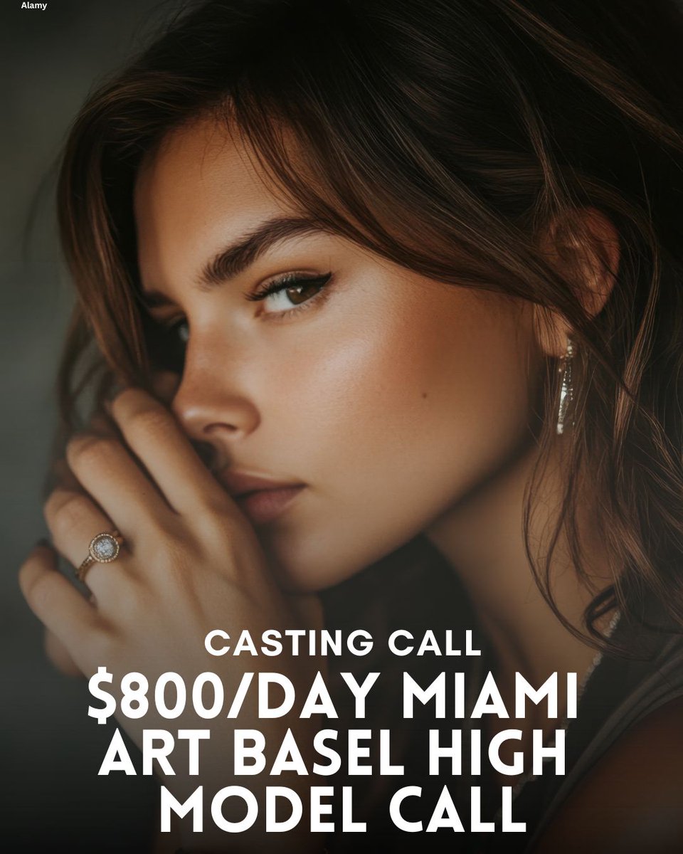ProjectCasting's tweet image. 🎨 $800/Day Miami Art Basel High Model Call

💃✨ Model Casting Alert! Miami’s Art Basel is seeking high-fashion models for an exclusive campaign + events — paying $800/day! Step into the spotlight at one of the biggest art events in the world.

👉 Apply now at…