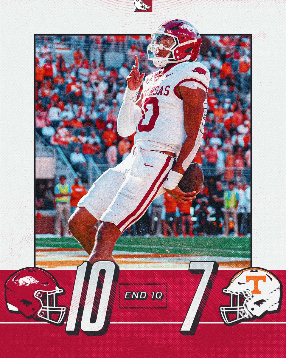 RazorbackFB's tweet image. End of Q1