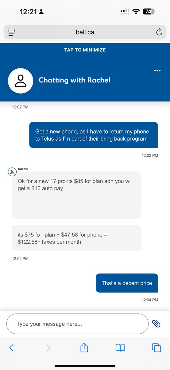 green_stripped2's tweet photo. @Bell_Support VERY unfortunate that your advisors give out the wrong info when potential new customers. was quoted 75$ + 47.58$ =$122.58 and then when I was asked for it I was told oh sorry I gave you the wrong information. I was looking to move from Telus to you guys but now idk https://t.co/F2OXMth3wo