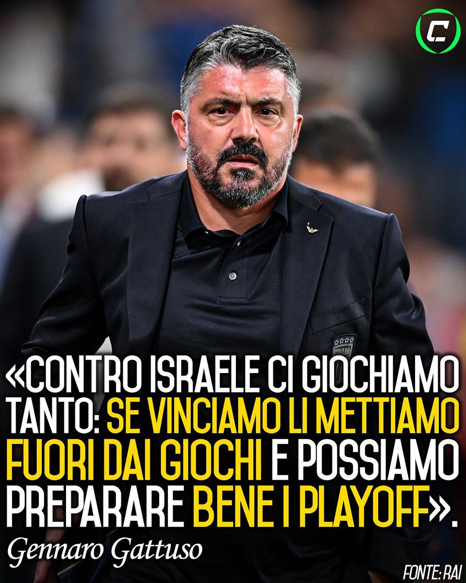 CronacheTweet's tweet image. Il ct dell’Italia pensa già alla partita di martedì: battendo Israele, gli Azzurri blinderebbero il 2° posto che vale l’accesso ai play-off. 

Non ci sarà lo squalificato Bastoni, mentre le condizioni di Kean saranno tutte da valutare dopo il cambio per un infortunio alla…