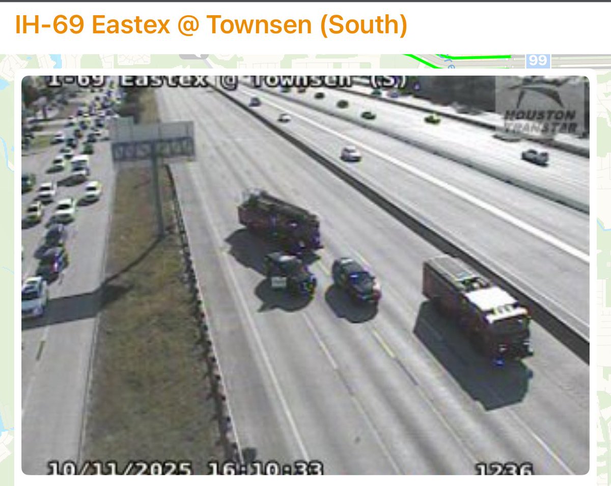 HCSO_TerryGarza's tweet image. Traffic alert:  IH-69 Eastex Freeway NB at Townsen, major crash involving 4 vehicles.  Complete freeway closure.  First responders are on scene.  Avoid the area or find an alternate route.  @HCSOTexas @SheriffEd_HCSO @TxDOTHouston @houstontranstar @HCSO_SSB