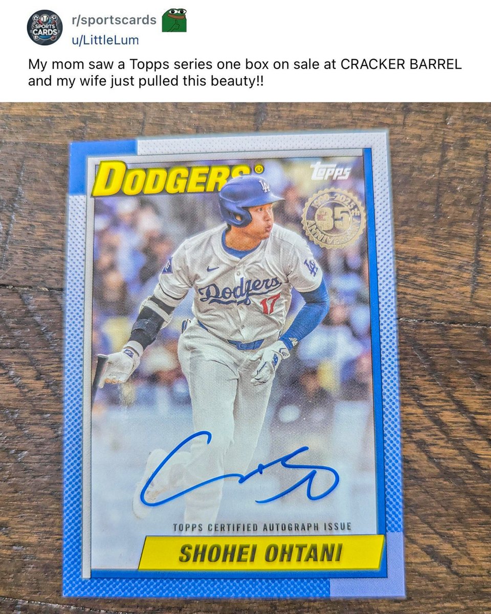 JUST PULLED: A Shohei Ohtani autograph card was found at CRACKER BARREL 🔥