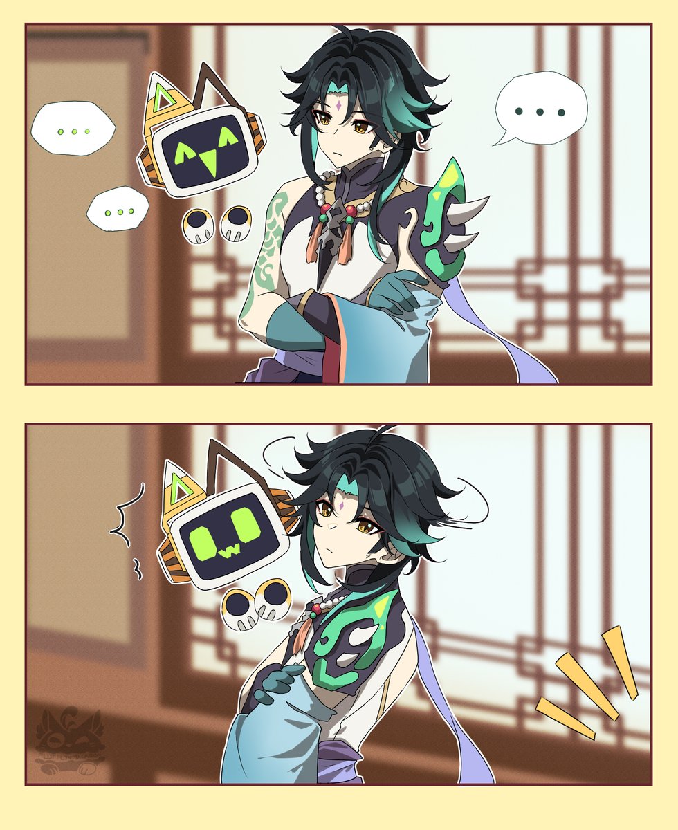 FlufflyMacaron's tweet image. 💚💛
I just want an excuse to draw Aether in cute clothing ehe...
#XiaoAether