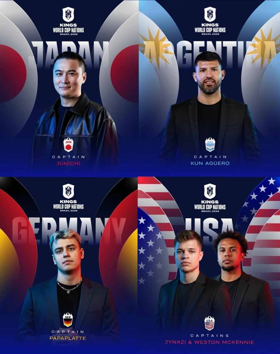 Kingsinfojapan's tweet image. キングスワルードカップネイティオンズ
グループB:
日本🇯🇵
ドイツ🇩🇪
アルゼンチン🇦🇷
アメリカ🇺🇲
#キングスリーグ #kingsleague #kwcn #brazil #加藤純一 #ムラッシュ #murashfc