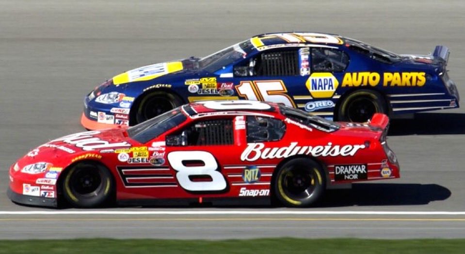 LegendsNascar's tweet image. Dale Earnhardt Jr and Michael Waltrip at Las Vegas in 2003.

#DEI  @LVMotorSpeedway