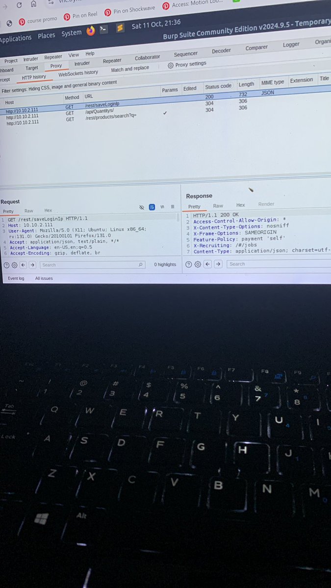 m1_motomori's tweet image. Been learning web vulnerabilities with Juice Shop and it’s been 🔥  
Covered:
• Broken Authentication  
• Injection Attacks  
• Sensitive Data Exposure  
• XSS (Cross-Site Scripting)  
Realistic, fun, and eye-opening!  
#WebSecurity #JuiceShop #CyberSecurity #OWASP @ireteeh