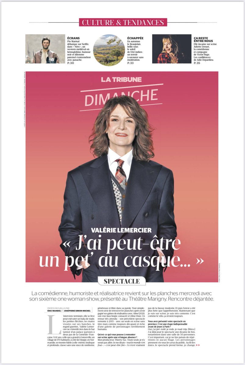 Les Unes de La ⁦<a href="/TribuneDimanche/">La Tribune Dimanche</a>:⁩ 
✅Macron/Lecornu: Ça passe ou tout casse  
✅Le mur du budget: les vérités du rapporteur ⁦<a href="/philippejuvin/">🇫🇷 🇪🇺 Pr Philippe Juvin MD PhD</a>⁩
✅Faure: « Il n’y a pas de deal »
✅Israel/Gaza: L’aube d’une promesse
✅Interview Valerie Lemercier
✅Les records de Pogacar