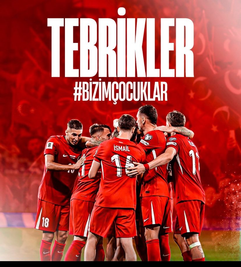 Sertel Selim (@sertel_selim) on Twitter photo 2026 FIFA Dünya Kupası Avrupa Elemeleri’nde Bulgaristan’ı 6-1 mağlup eden Millî Takımımızı yürekten kutluyorum.
#BizimÇocuklar 🇹🇷 2026 FIFA Dünya Kupası Avrupa Elemeleri’nde Bulgaristan’ı 6-1 mağlup eden Millî Takımımızı yürekten kutluyorum.
#BizimÇocuklar 🇹🇷