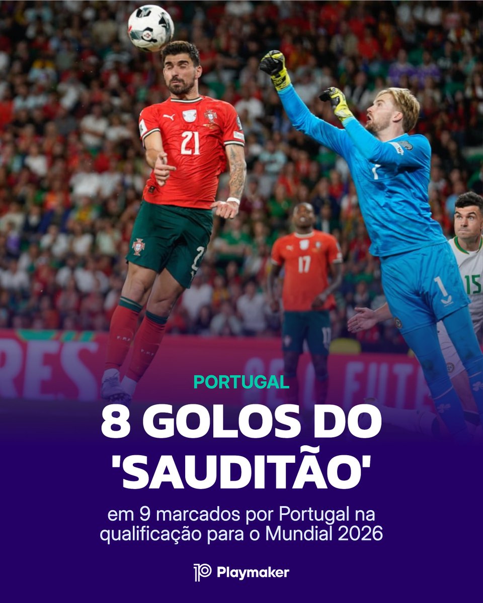 playmaker_PT's tweet image. Oito dos nove golos marcados por 🇵🇹Portugal na qualificação para o 🏆Campeonato do Mundo foram apontados por jogadores que jogam na 🇸🇦Arábia Saudita:
3 🇵🇹Cristiano Ronaldo
2 🇵🇹João Félix
2 🇵🇹João Cancelo
1 🇵🇹Rúben Neves