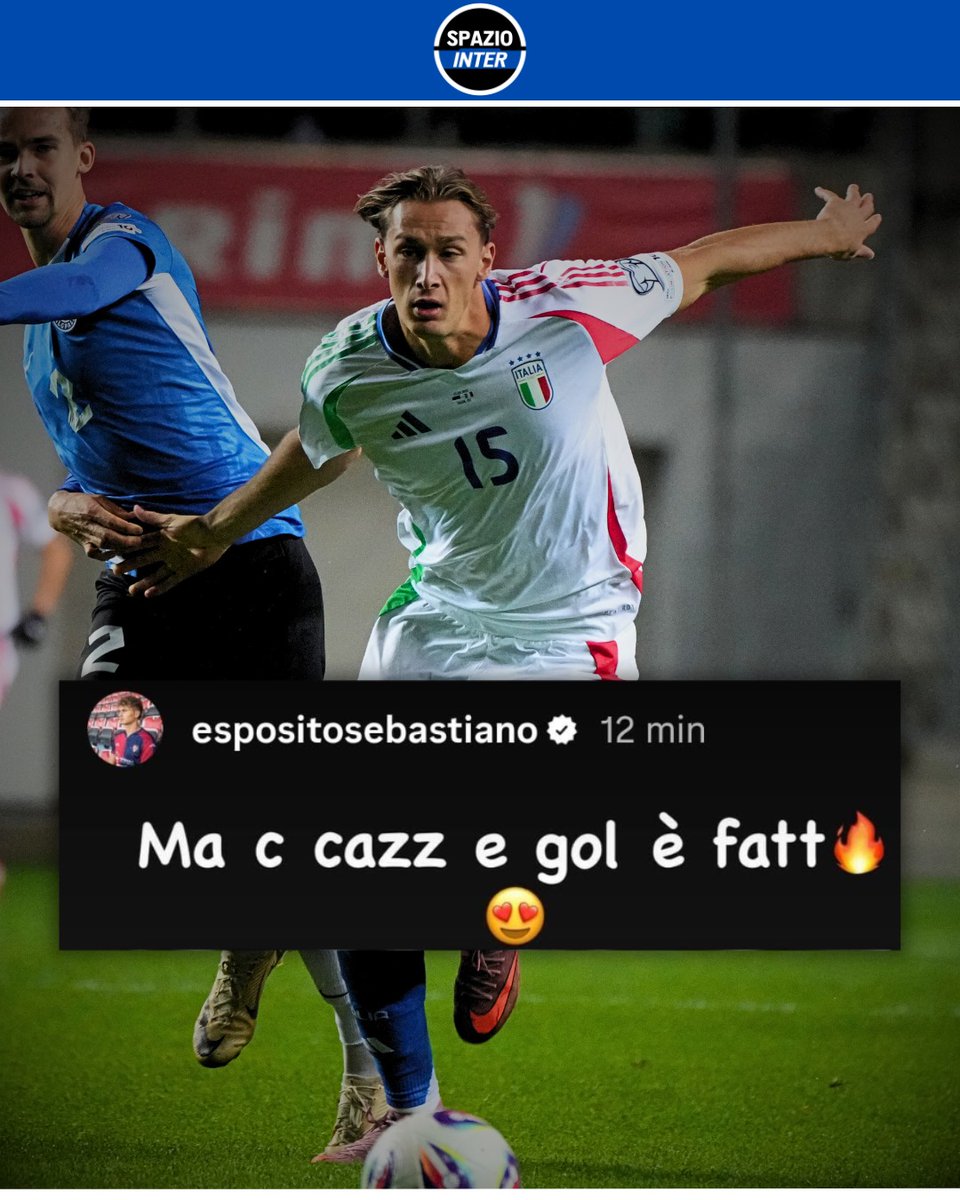 SpazioInter's tweet image. Sebastiano Esposito reagisce così al gol del fratello Francesco Pio 🤣

#PioEsposito #SebastianoEsposito #Inter