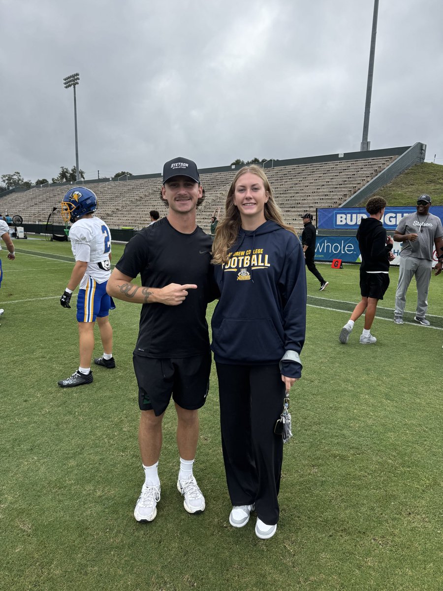 CaitlynSoroka's tweet image. Had a great game day visit and got to see a great win at @StetsonFootball! Thank you to @Coach_Denson863 and @CoachHSimmons for having me! @TigersAndrew @Dr_NickGarrett @Dcanes40Lucas @CoachRaw_ @CoachLeeIV @CoachGiugliano @AneusR @CoachBWalk15