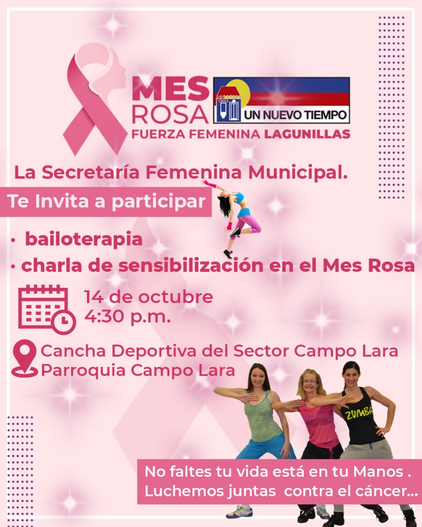 untpcampolara's tweet image. #Tocate La Secretaria Femenina Municipal se complace en invitarte a la actividad para la sensibilización del mes Rosa 🩷 y recuerda que la clave está en la prevención