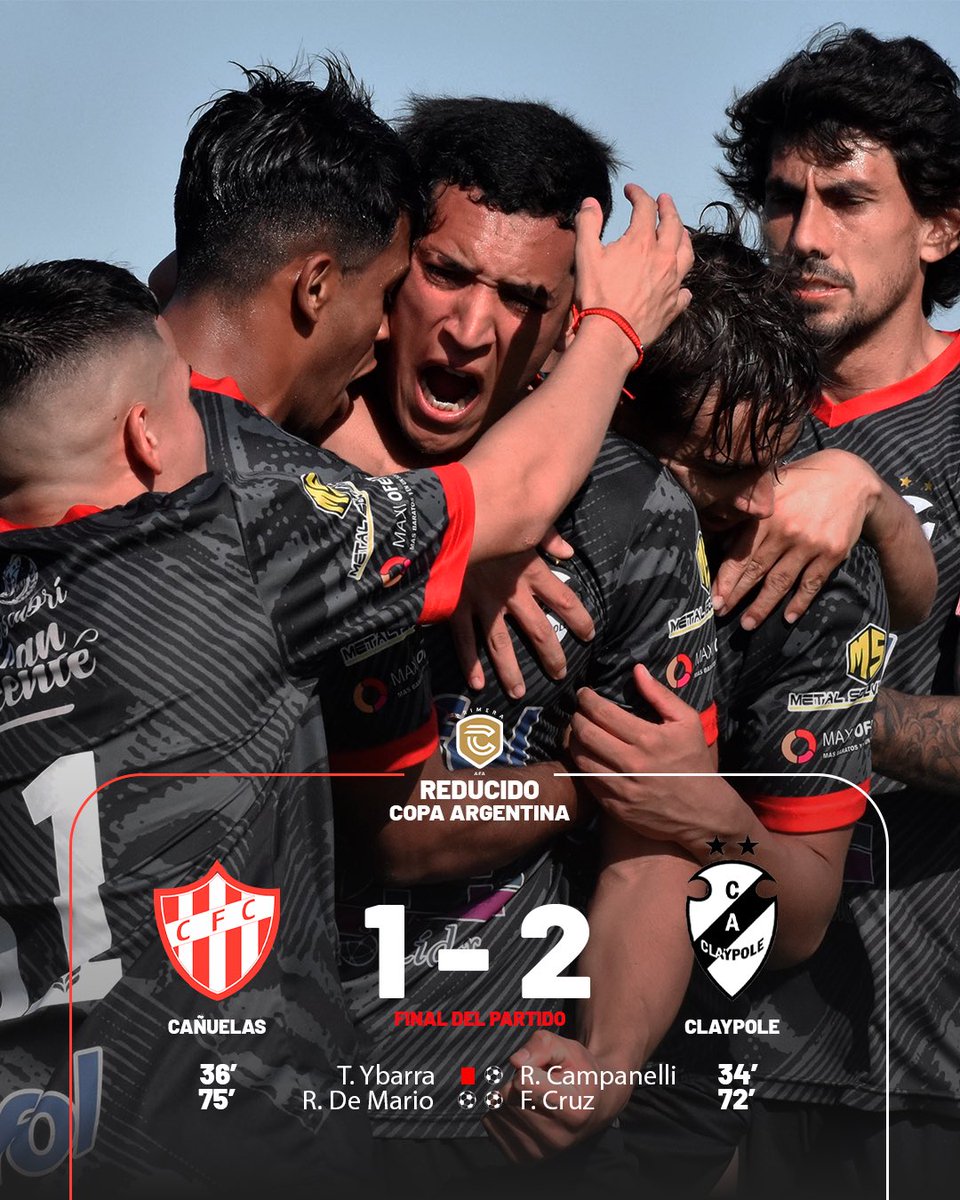 🤩 ¡GANÓOOOOOOOOO CLAYPOLEEE!

👉🏻 El Tambero venció 2-1 a Cañuelas por la ida del Reducido por el cuarto cupo a la Copa Argentina 2026.

ℹ️ La vuelta de esta Segunda Fase será en nuestro estadio el próximo fin de semana.

⚽️ Campanelli y Cruz.

#VamosTambo 🤍🖤