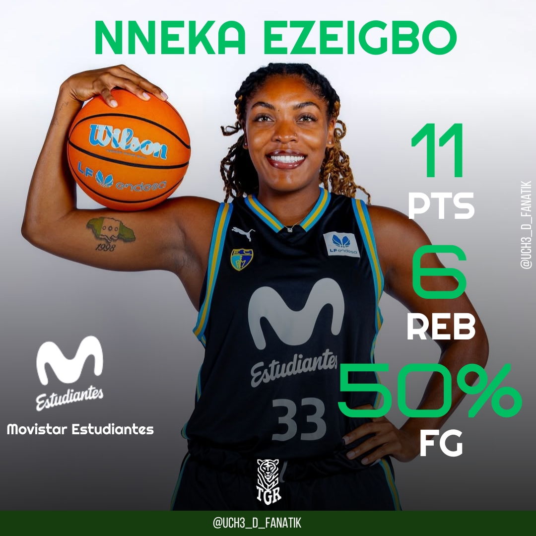 uch3_D_Fanatik's tweet image. Nneka Ezeigbo recorded double digit scoring but @MovistarEstu fall to their second straight loss in the Spanish league.

#TGR 
#BallChatWithKenny