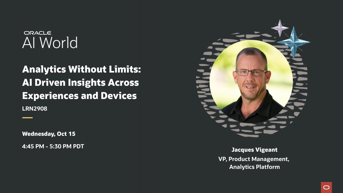 OracleAnalytics's tweet image. 📱💻🧠 Take your insights anywhere you go! 

Join Jacques Vigeant at Oracle #AIWorld to explore how Oracle Analytics delivers AI-powered insights seamlessly across devices and experiences—from mobile to embedded apps to voice and beyond.

Discover how Oracle is making analytics…