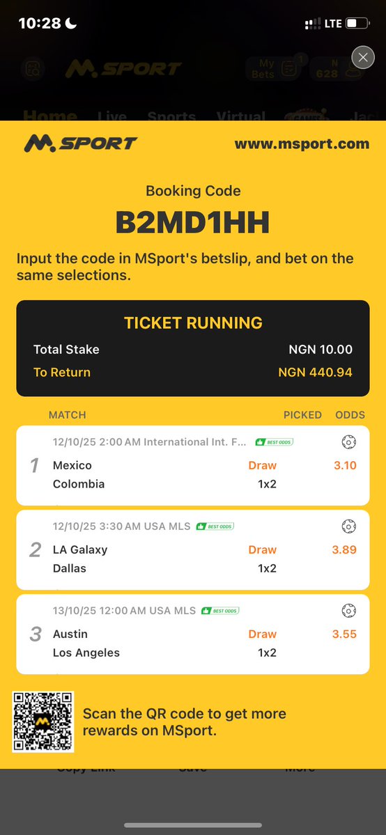 UTDPunter's tweet image. Game code on Msport

Link: cutt.ly/MrN76pIe

No promo code

Send screenshot below! 👇
If you need funding
Register