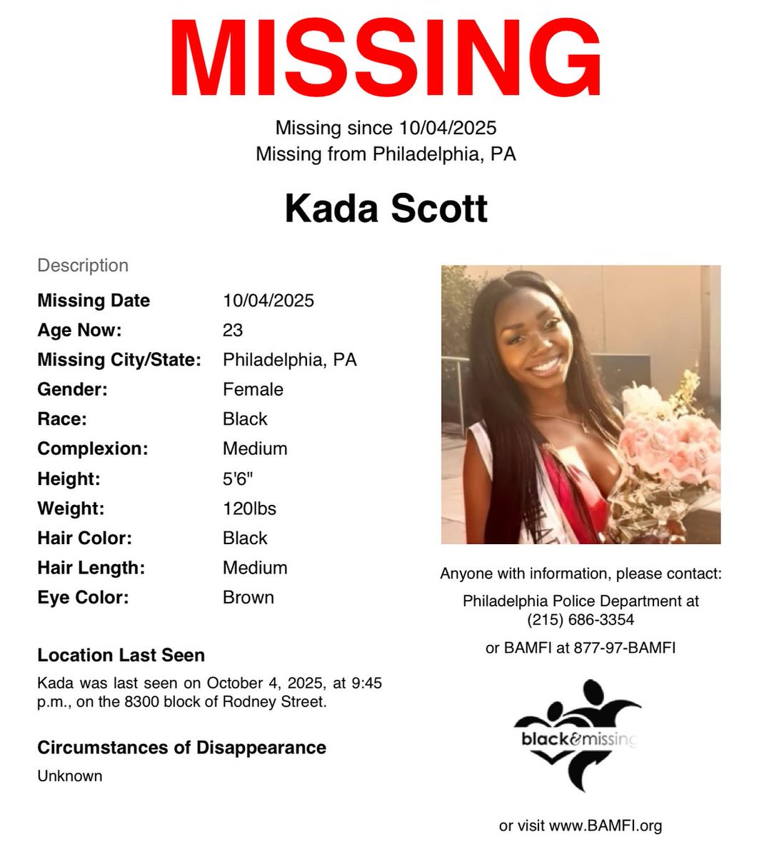 mcmulle1's tweet image. Please Share! Kada Scott is missing! If you know something, say something!
#kadascott @truecrimegisela