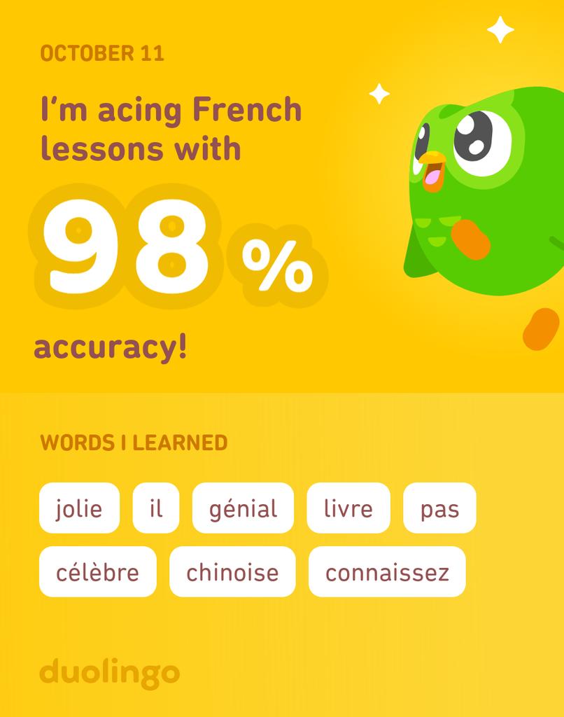 JenniesWorldca's tweet image. #French #Duolingo