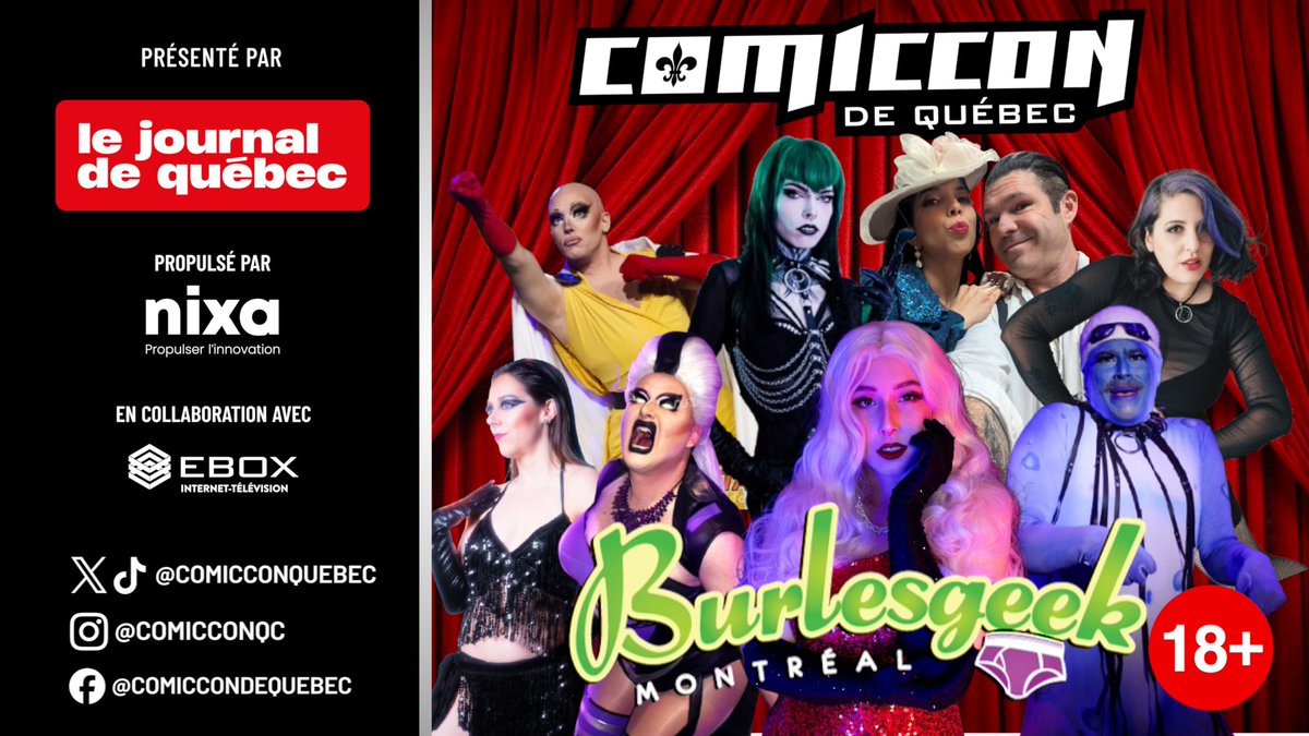 Ne manquez pas BurlesGeek sur scène à 20 h 30 dans la salle 200C.