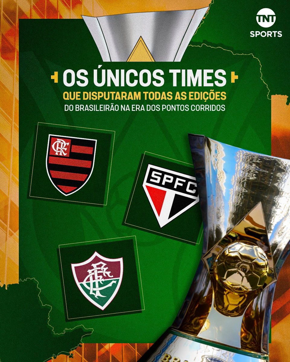 TNTSportsBR's tweet image. OS BRABOS DA SÉRIE A! 🏆 Apenas Flamengo, São Paulo e Fluminense JOGARAM TODAS AS EDIÇÕES NOS PONTOS CORRIDOS (desde 2003) NA ELITE! 🅰️ #BrasileirãoBetano #Futebolbrasileiro