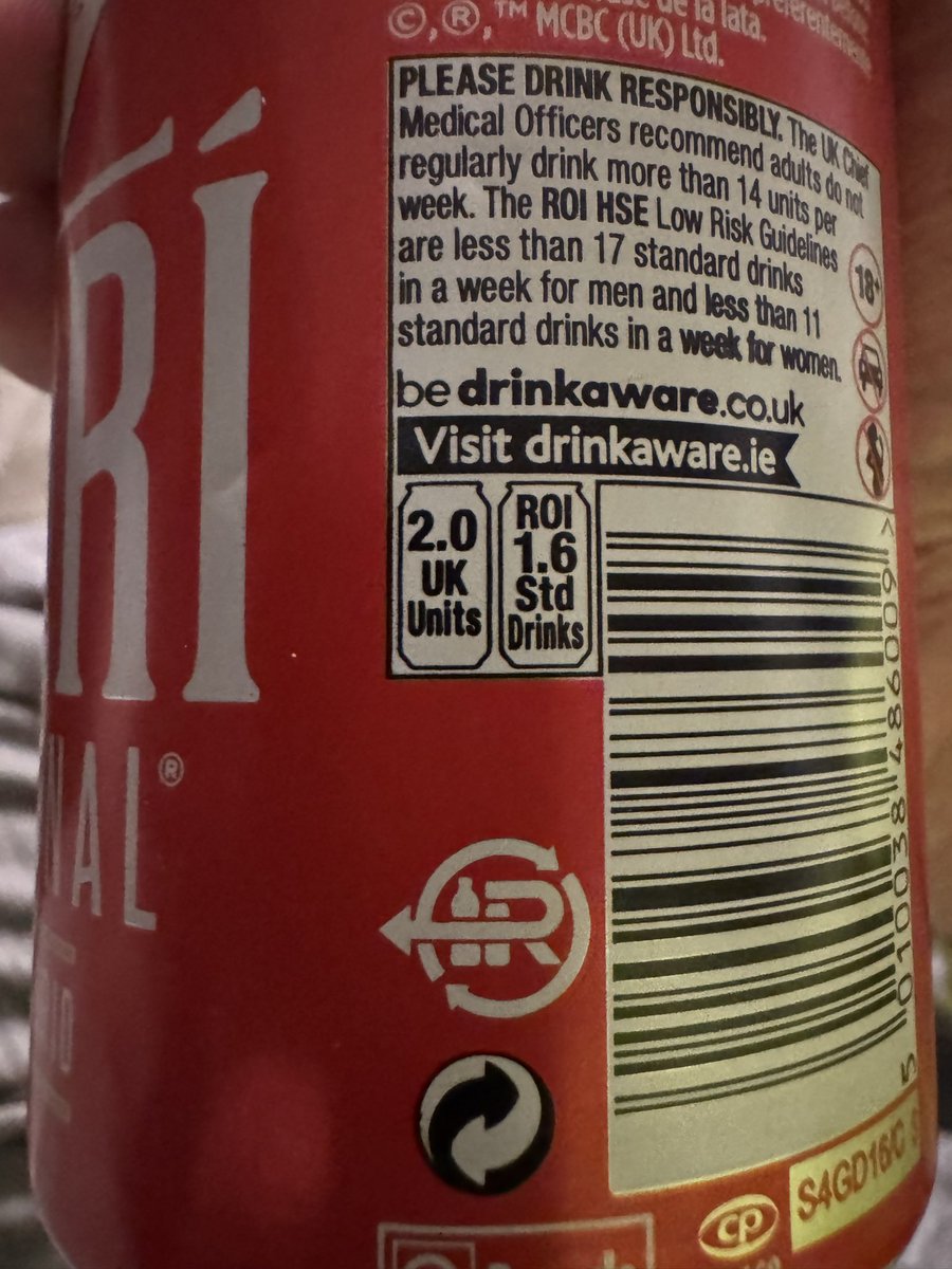 Tonight I think I identify as being in the Republic of Ireland. Which means I can drink a few more of these and still be in my Units allowance for the week 🤣🤣🤣🤣