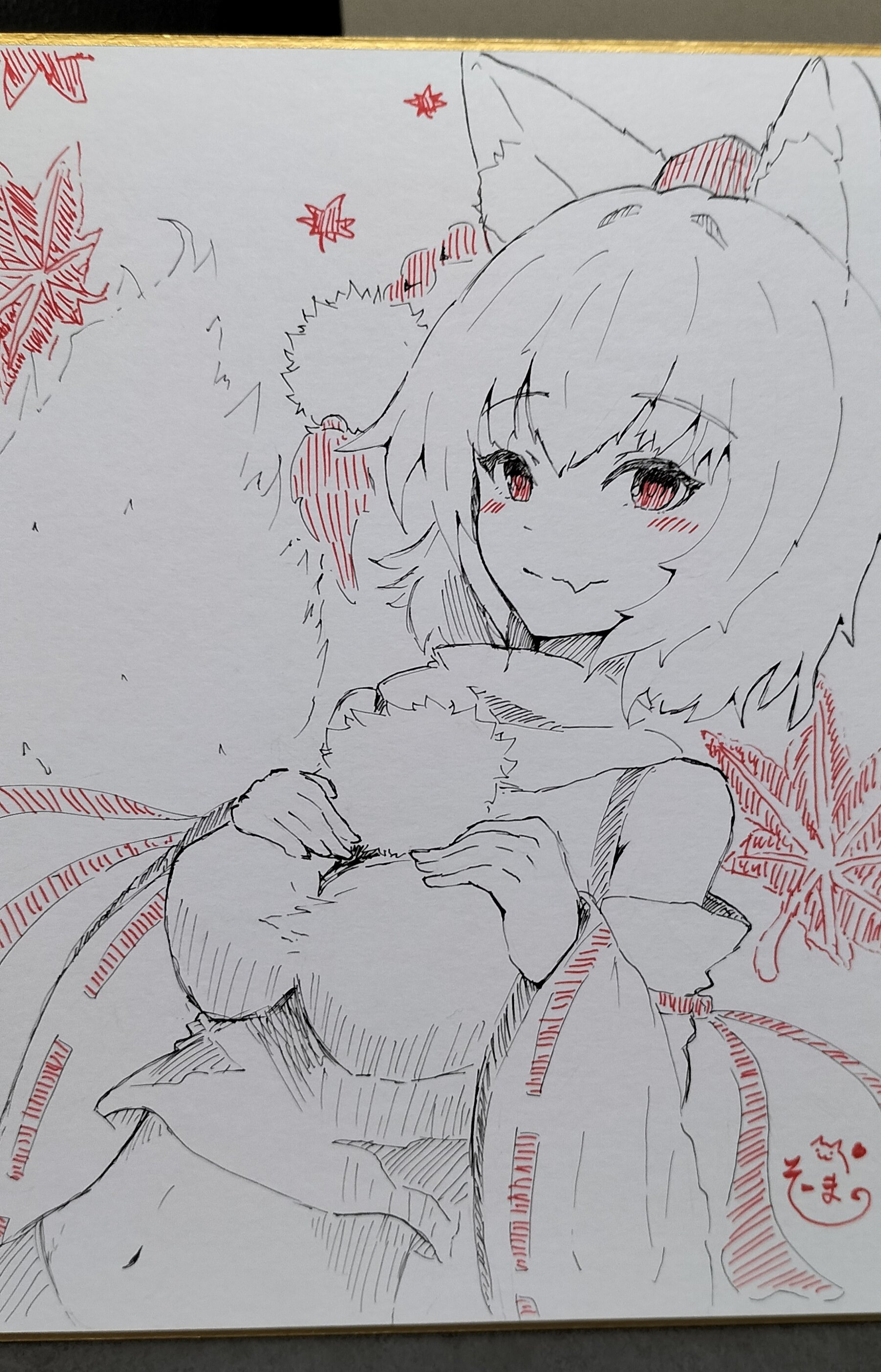 手書きイラスト（直筆）色紙 / 狛蜜ザキ / 検索：新宿ミノタウロス 手書きイラスト（直筆）色紙 / 狛蜜ザキ / 検索：新宿