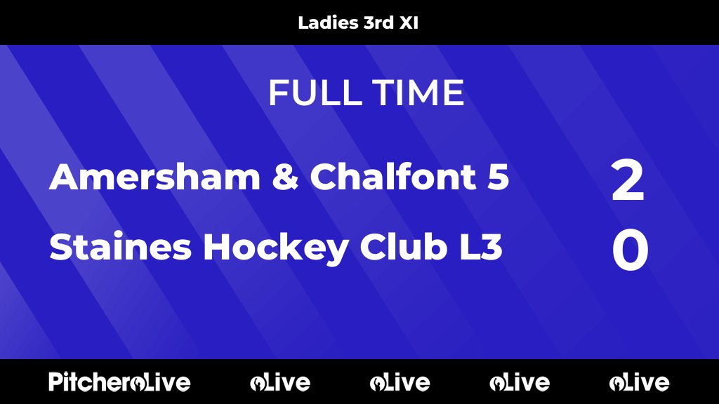 FULL TIME: Amersham &amp; Chalfont 5 2 - 0 Staines Hockey Club L3
#AMESTA #Pitchero
staineshockeyclub.com/teams/228653/m…