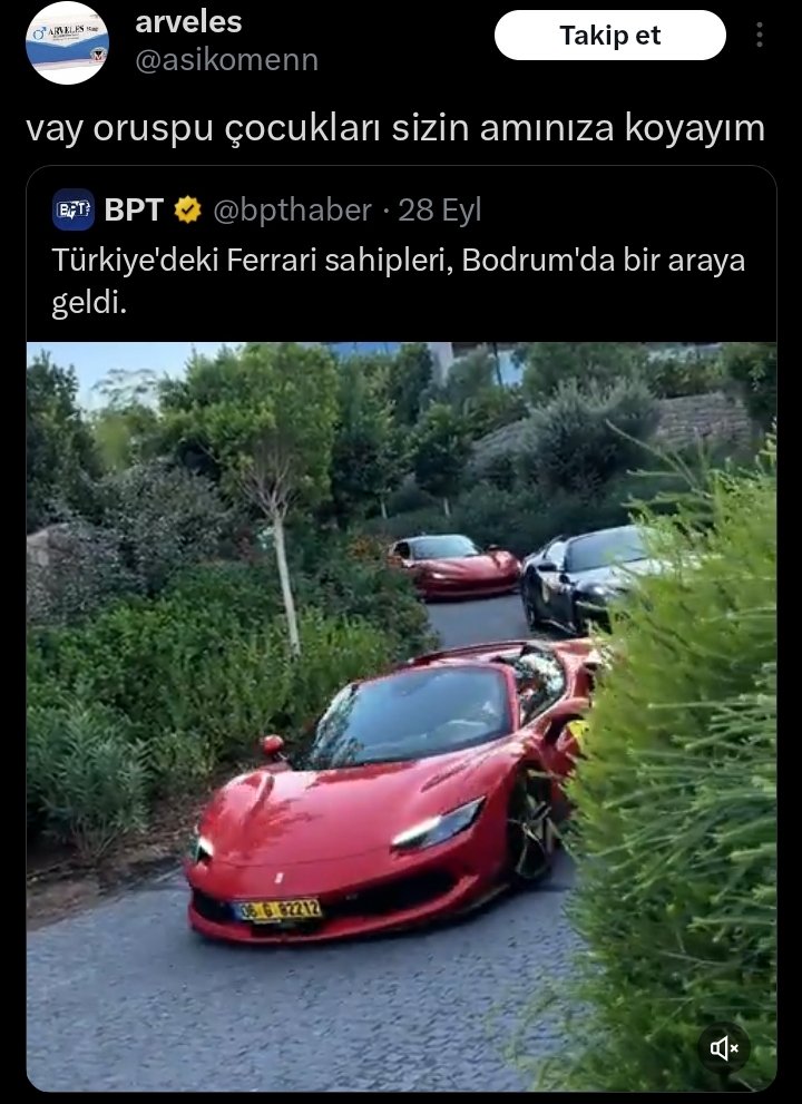 Herhangi bir lüks araba sürücüsü görünce biz