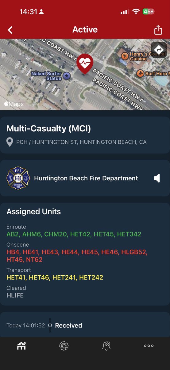 OC_Scanner's tweet image. BREAKING 🚨🚨 

#HuntingtonBeach / #California 

New social media video has emerged from the Helicopter crash in HB. Witnesses say there may have been a bird strike with a tail rotor. HB Fire has upgraded this to a multi casualty incident, and multiple people have been…