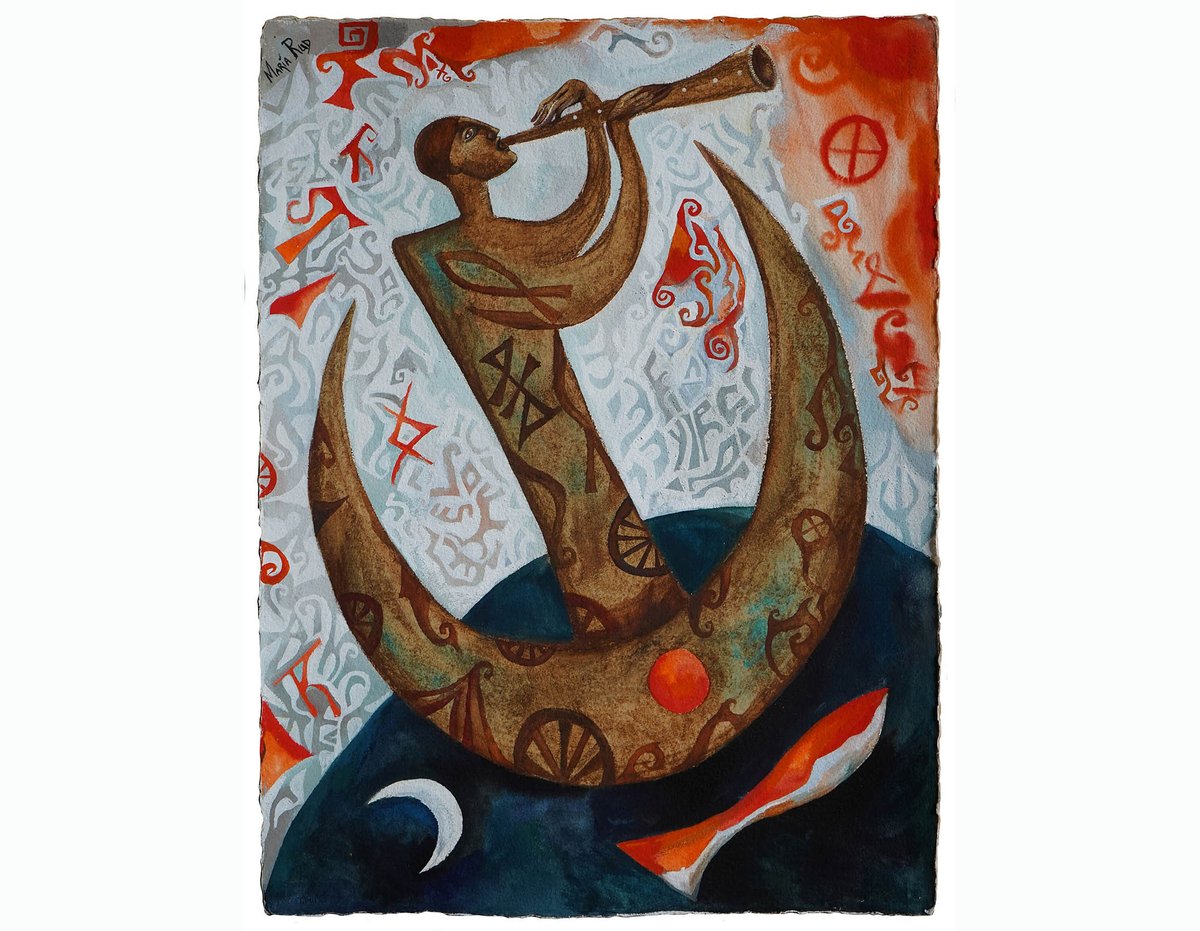 Day 1928: “MOON CORACLE"...
#animageaday #apaintingaday #mariarud