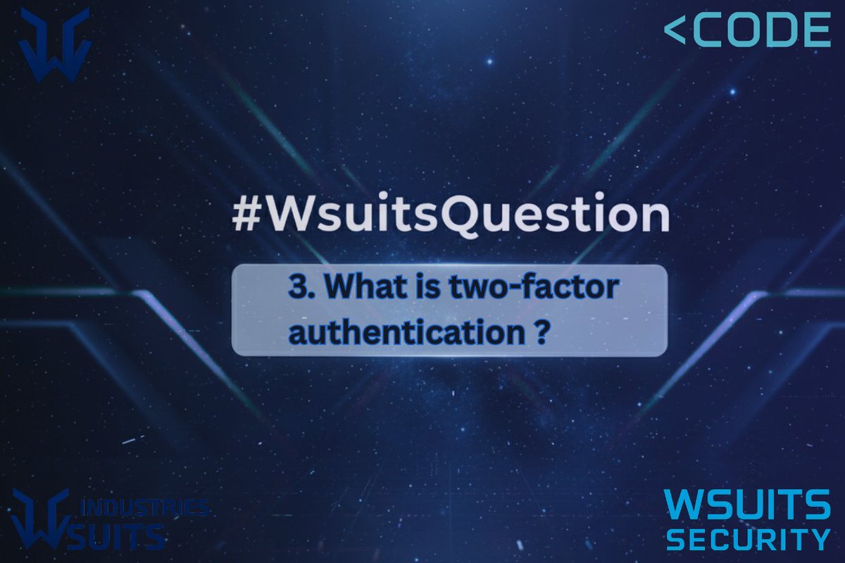 WSuits_Ind's tweet image. What is 2FA 🧐🤔
#hackerboost #wsuitsindustries #wsuits6 #CyberSecurity #cybersecuritytips