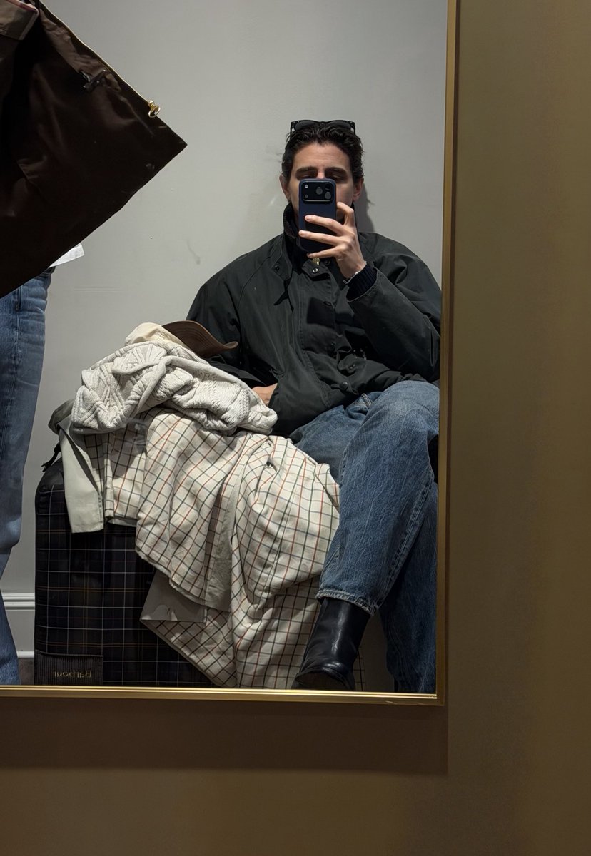 jakewoolf's tweet image. You literally only need to own one fall jacket and it’s the Barbour Transport. You’re welcome.