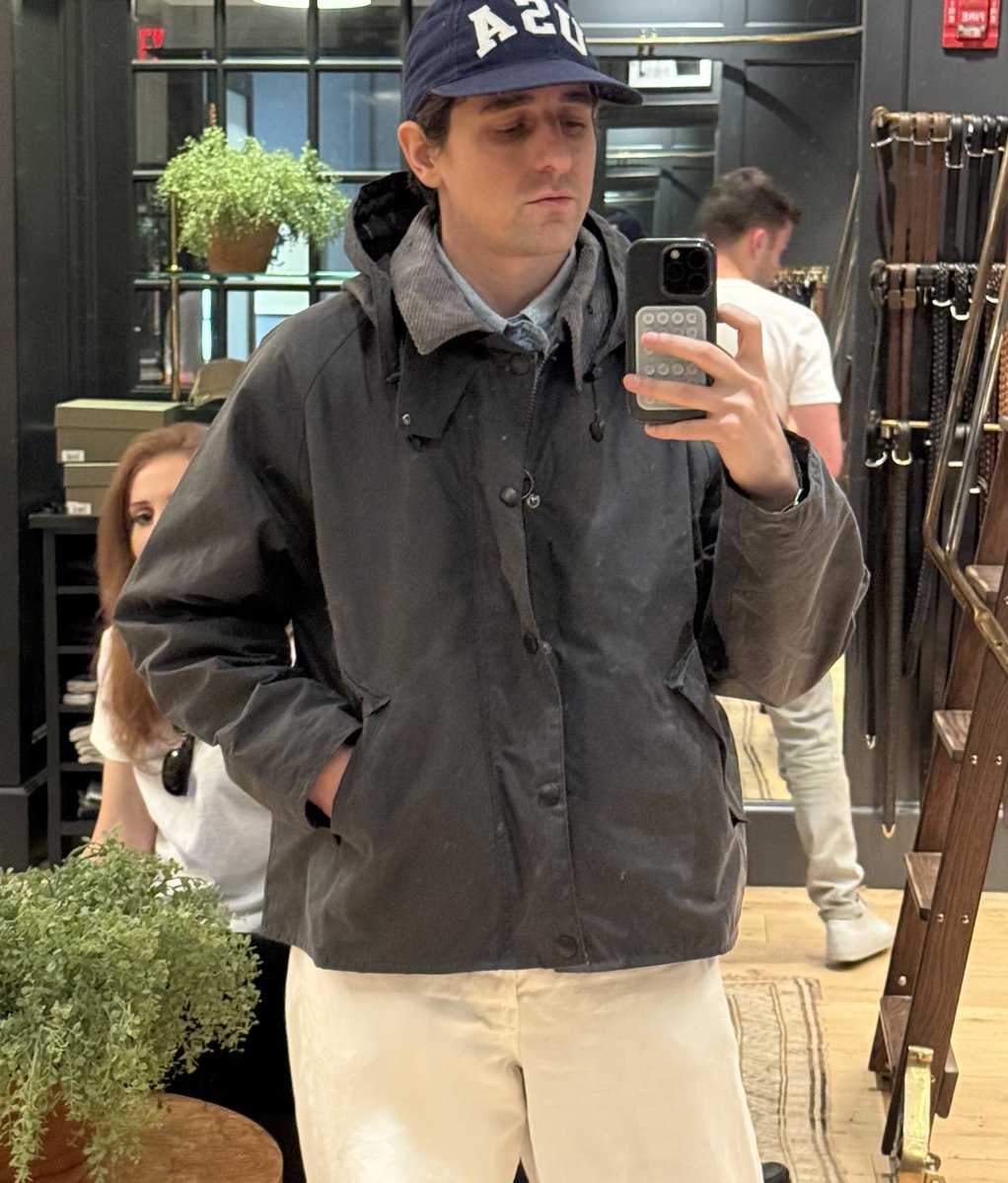 jakewoolf's tweet image. You literally only need to own one fall jacket and it’s the Barbour Transport. You’re welcome.