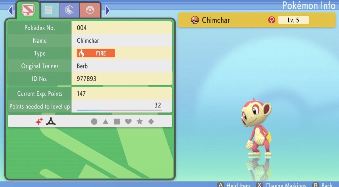 berb_182's tweet photo. After almost 4 years of on and off single hunting, and 3,610 (7,220 seen) painfully slow soft resets, I can finally play my Brilliant Diamond copy with my shiny Chimchar! So thankful I did not phase with an uncatchable Starly. Not sure I would’ve continued the hunt tbh 😅 https://t.co/Q4r8meOt1y