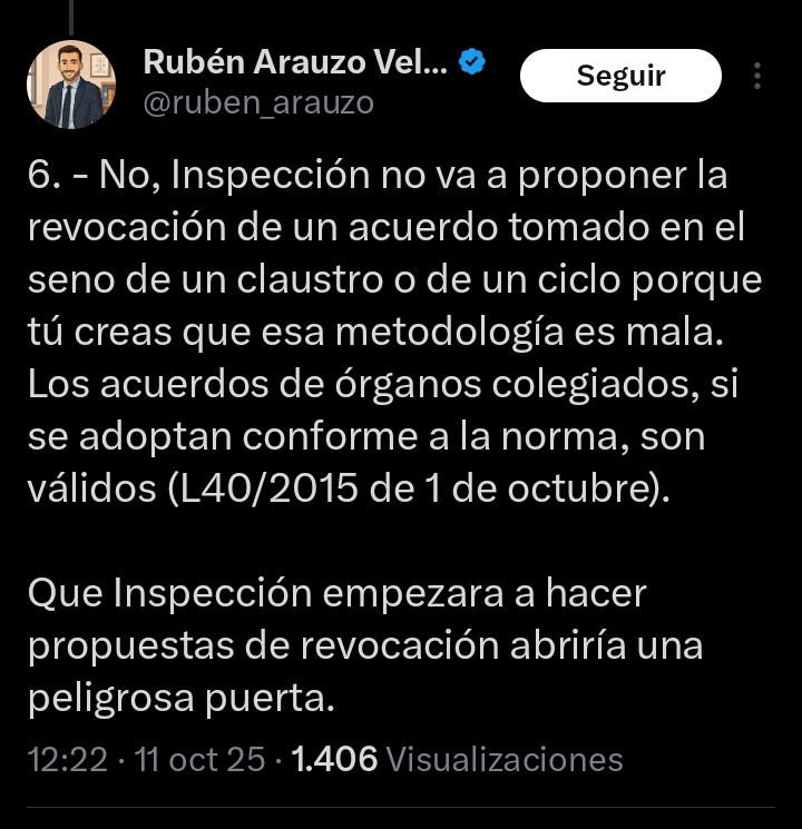 Sin contexto suena bien <a href="/ruben_arauzo/">Rubén Arauzo Velasco</a>. Pero qué sucede si las instrucciones mismas pretenden quebrantar el principio de interdicción de la arbitrariedad, y con el permiso vía inactividad normativa y de la Inspección, los claustros deciden recetas educativas nefastas. Catalunya.