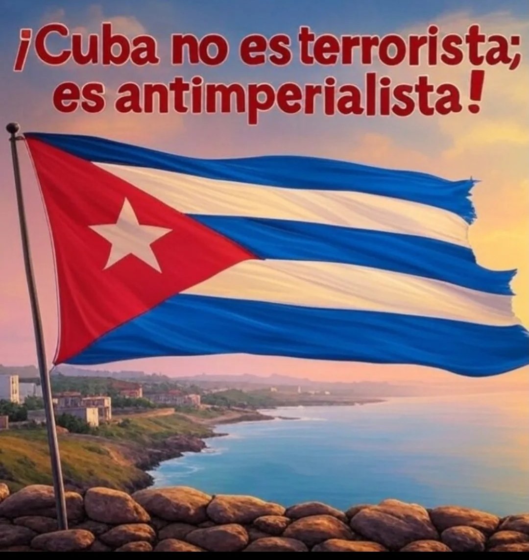 El imperio conoce bien que Cuba no es terrorista, lo que sí somos  💯 por ciento  antiimperialistas.
#TumbaElBloqueo
#DeZurdaTeam