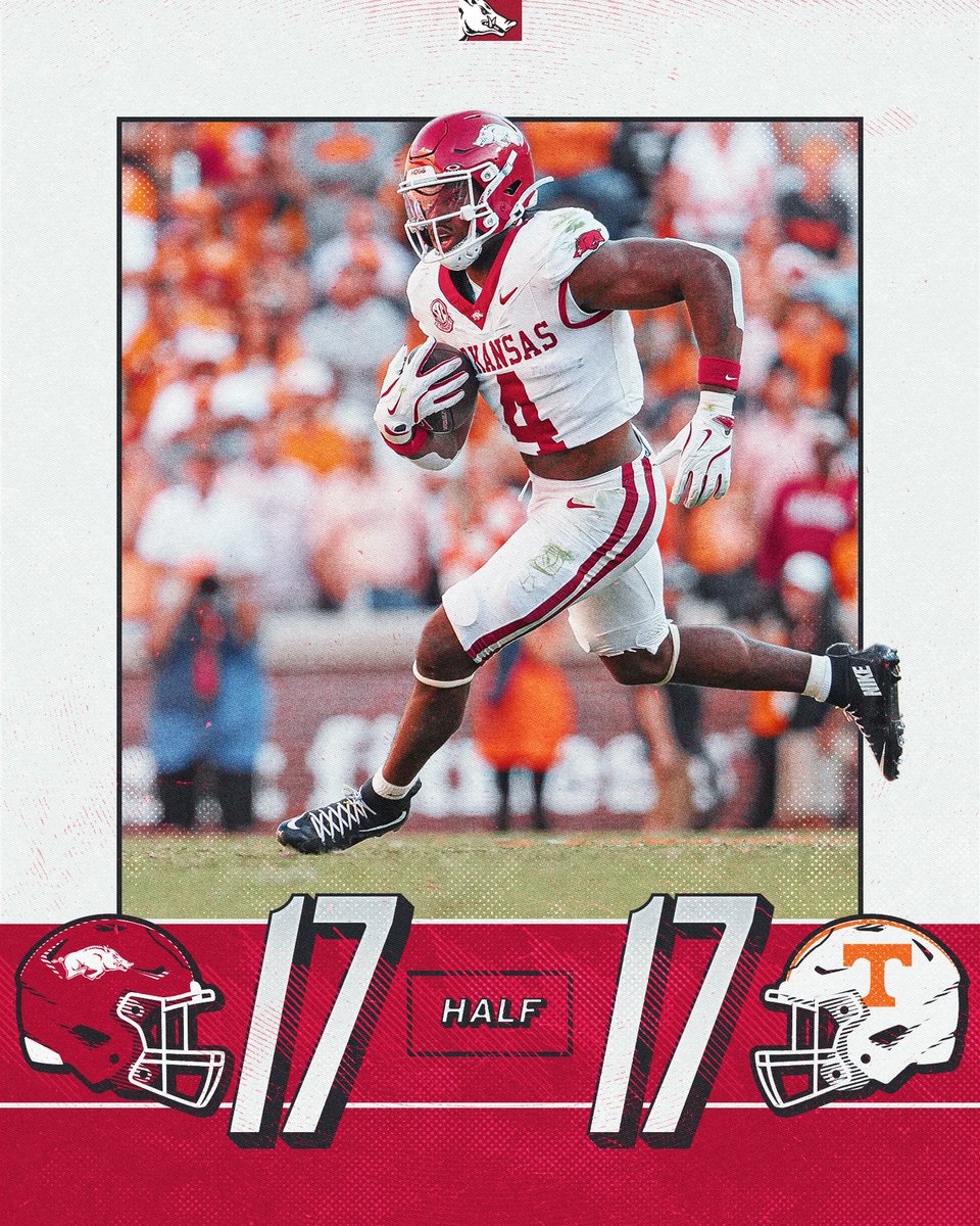 RazorbackFB's tweet image. Halfway point 📍