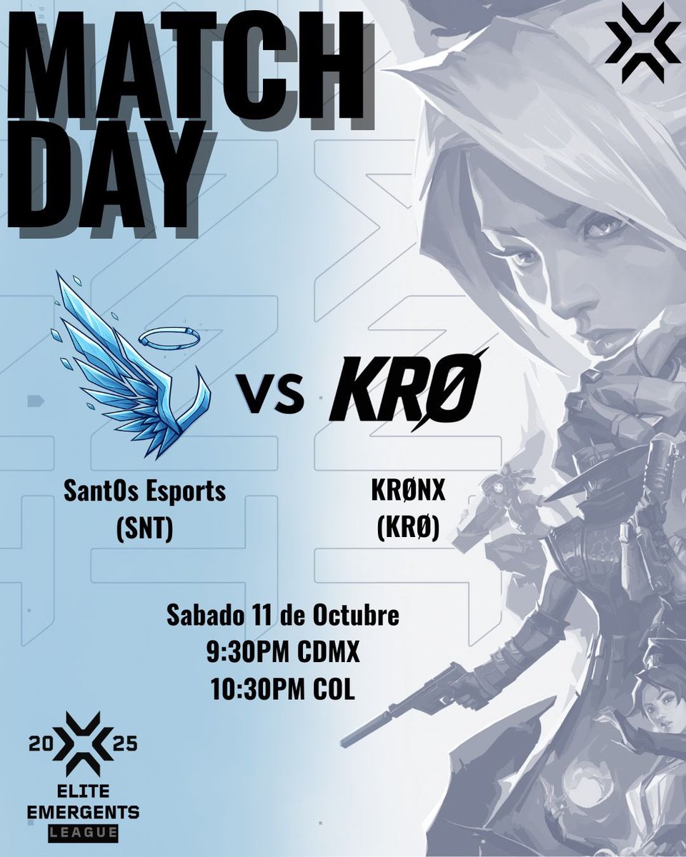 Sant0s Esports debuta en la <a href="/vclemergents/">EMERGENTS</a> enfrentando a KRØNX en un duelo que marcará el inicio de una nueva era.  🔥⚔️
Prepárate para una noche de estrategia, reflejos y corazón.
Apóyanos en nuestro primer encuentro oficial y sé parte de la historia desde el primer disparo.🫵🏿💙