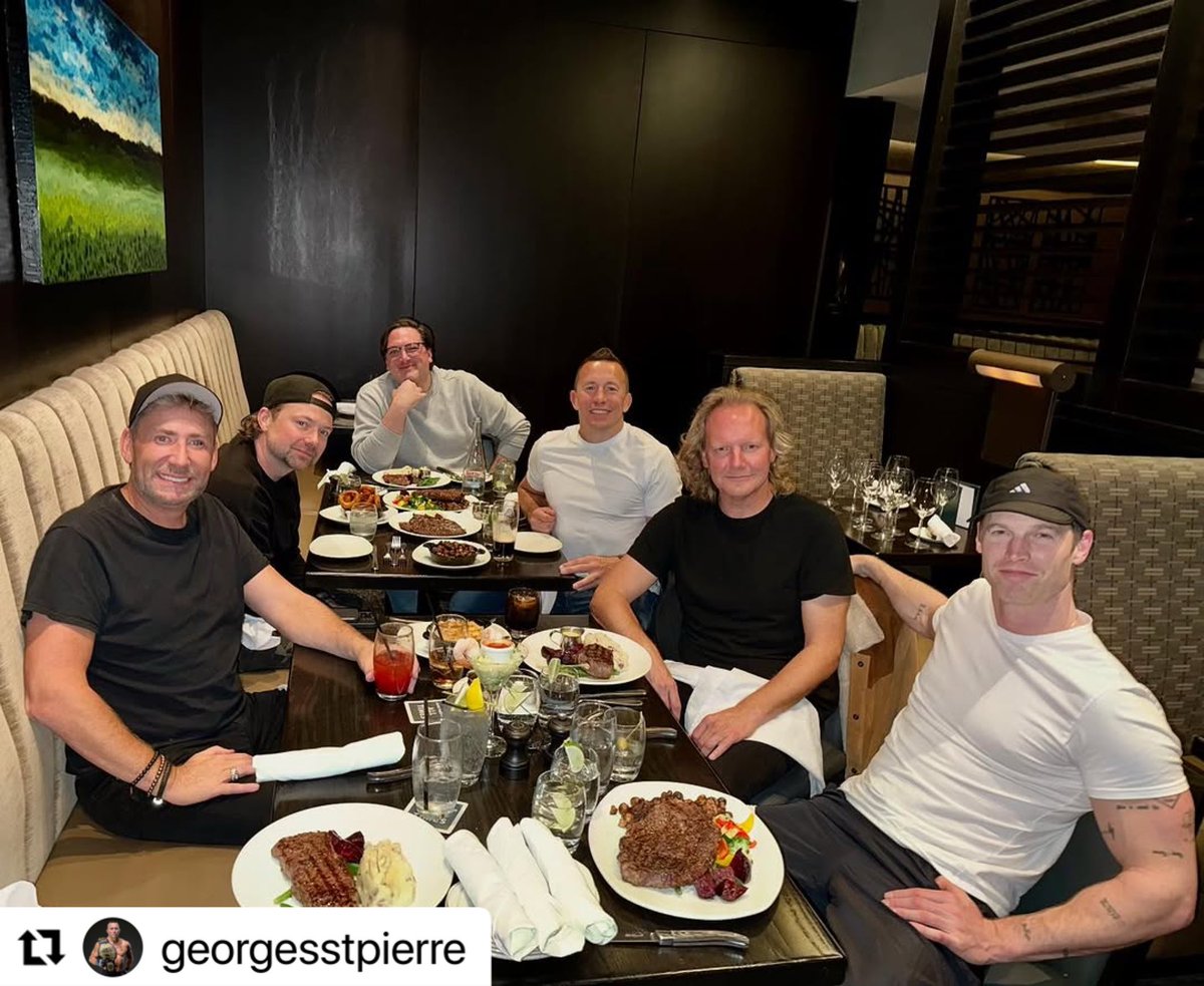 NBFansGermany's tweet image. #Repost georgesstpierre on Instagram (instagram.com/p/DPrRud1jWYF/…)
・・・
Steak night with the dream team.