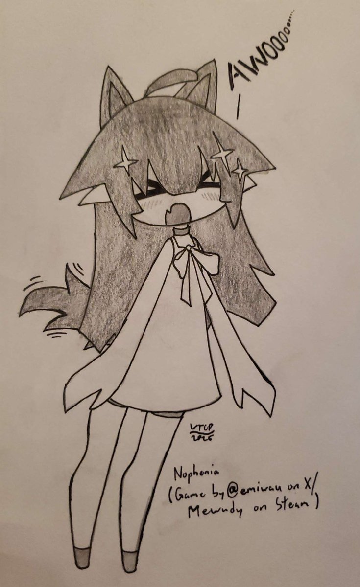 I just had to sketch the adorable little wolf from Nophenia- she's too cute! #nophenia