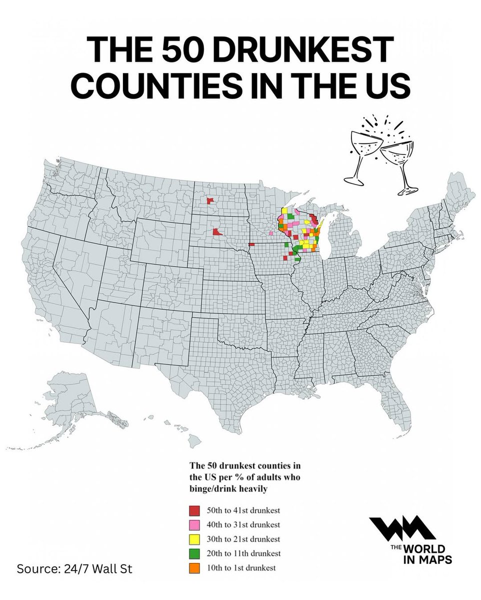 BrilliantMaps's tweet image. 50 Drunkest Counties In The United States

Full List: brilliantmaps.com/americas-drunk…