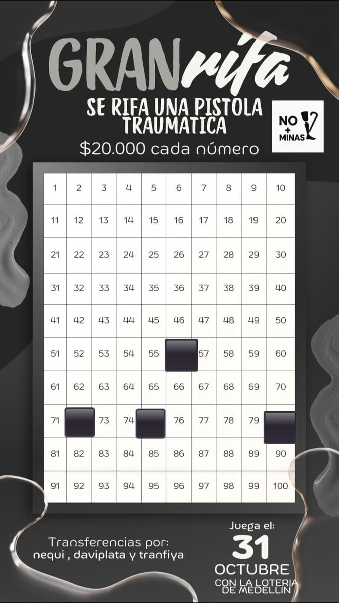 Fnomasminas's tweet photo. 😭😭 solo hemos logrado vender 4 números de la rifa de la pistola traumatica #apoyanos compra 3 números en https://t.co/2ZM4JguspX y un en https://t.co/HwuVkjgSGf
WhatsApp https://t.co/gf5BXQgWzc
Pagos por neqi daviplata y tranfiya también nos apoyas con un RT 🙏 https://t.co/L1lDoxsYoc