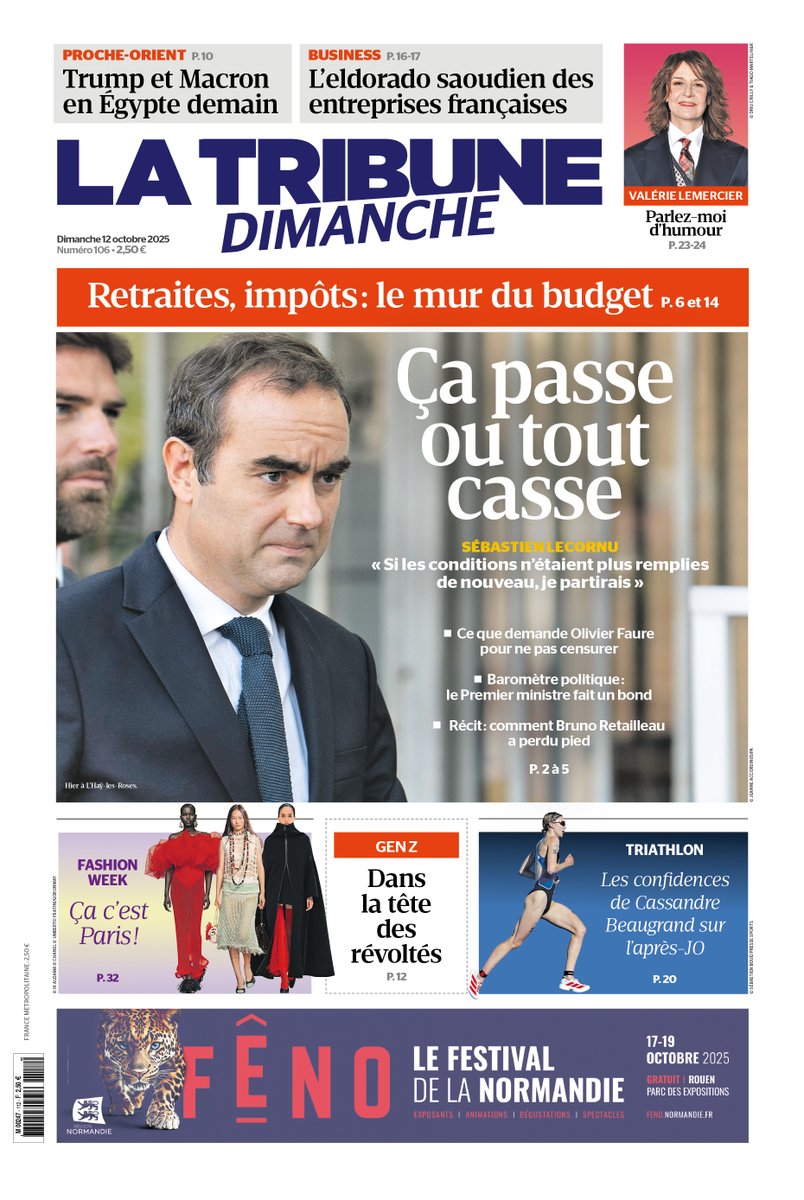 ⚡🚨 Découvrez en exclusivité notre « Une » de La Tribune Dimanche n°106, disponible dès demain matin dans tous vos kiosques à journaux et sur notre app.