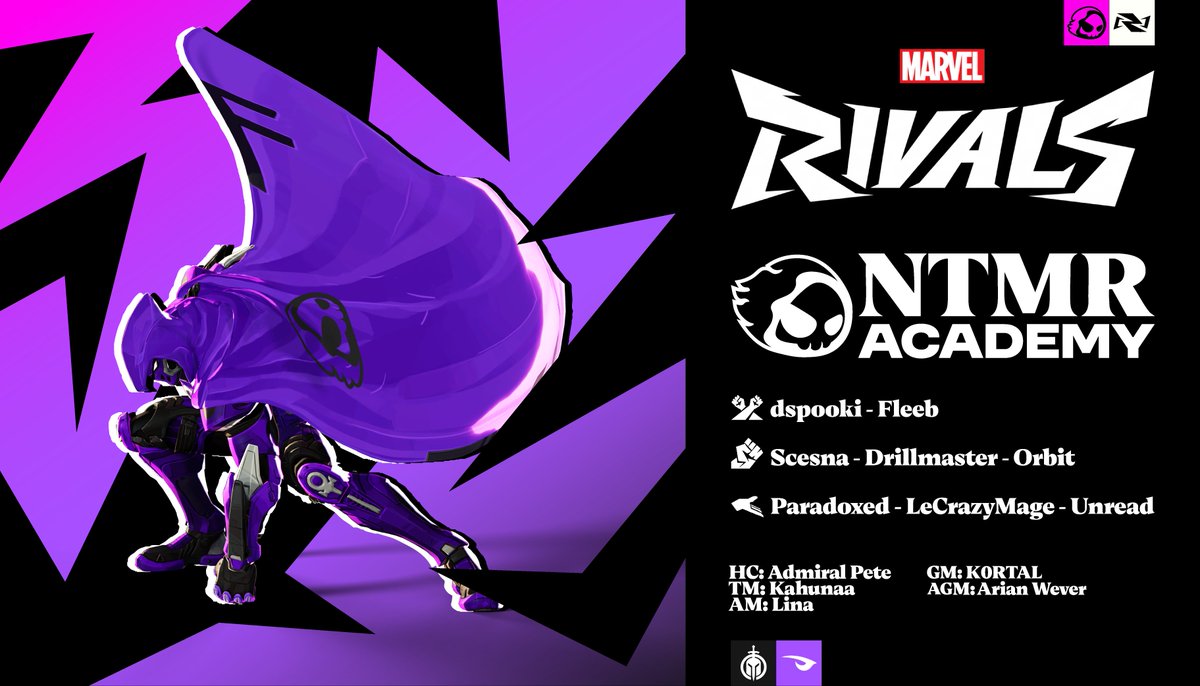 Creating a rift through time and space 🌌

Introducing NTMR Academy in <a href="/MarvelRivals/">Marvel Rivals</a>!

🛡 <a href="/dspooki9/">dspooki</a>
🛡 <a href="/fleeb999/">Fleeb9</a>
⚔ <a href="/Scesna_/">Scesna</a>
⚔ <a href="/Drillmaster08/">Drillmaster</a>
⚔ <a href="/HasteOW/">Orbit</a>
💉 <a href="/Paradoxedgg/">Paradoxed</a>
💉 <a href="/LeCrazyMage2/">LeCrazyMage</a>
💉 <a href="/Unread_OW/">Unread</a> 

#FearTheNTMR | #MarvelRivals
