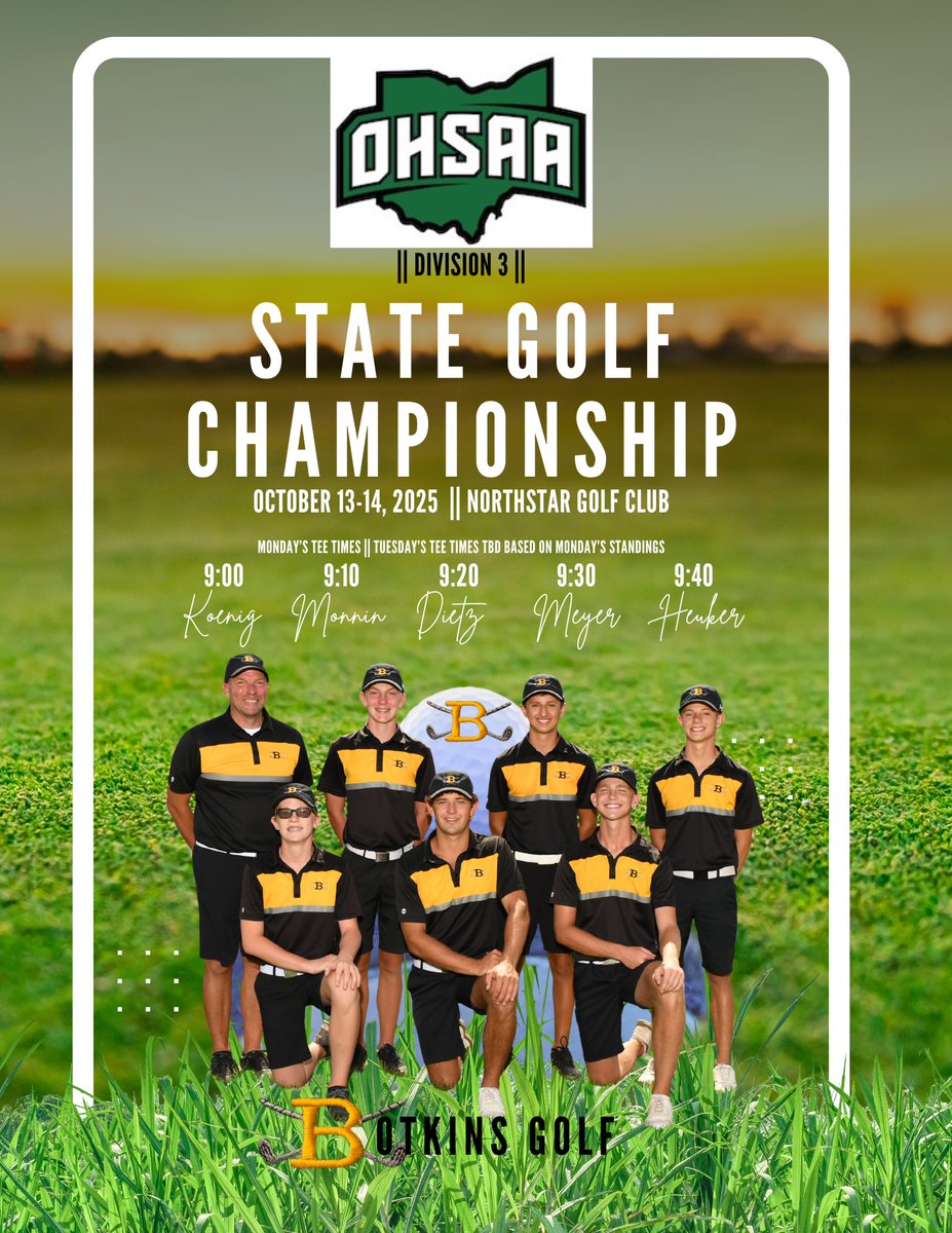 BotkinsGolf's tweet image. Here we go, Trojans!

👇State Tee times 
🎟️ ohsaa.org/tickets
⛳️ Scoring will be available through a subscription using the  iWannamaker app.