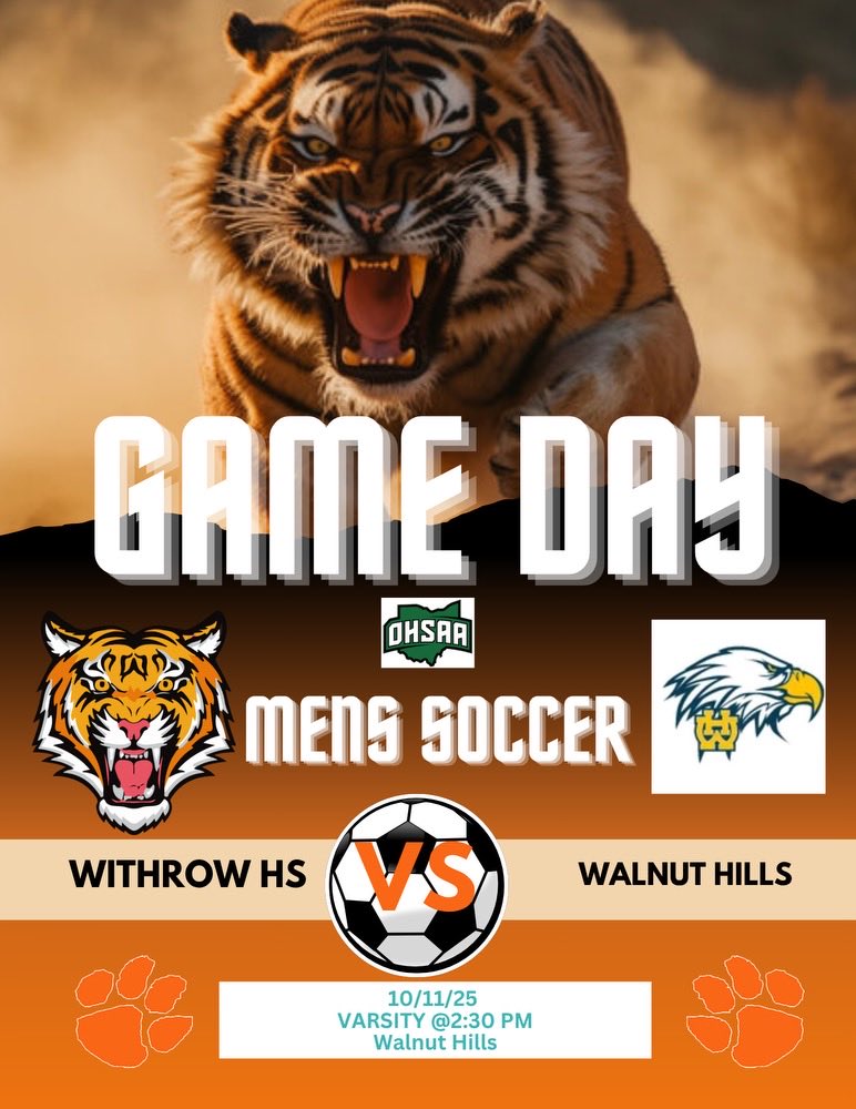 Final Score:
Withrow 0️⃣ – 5️⃣ Walnut Hills <a href="/EaglesSoccer/">Walnut Hills Soccer</a> 

Tough way to end the regular season, but we keep our heads high. Now, all focus shifts to the OHSAA Playoffs — Tuesday night vs Hamilton Badin.